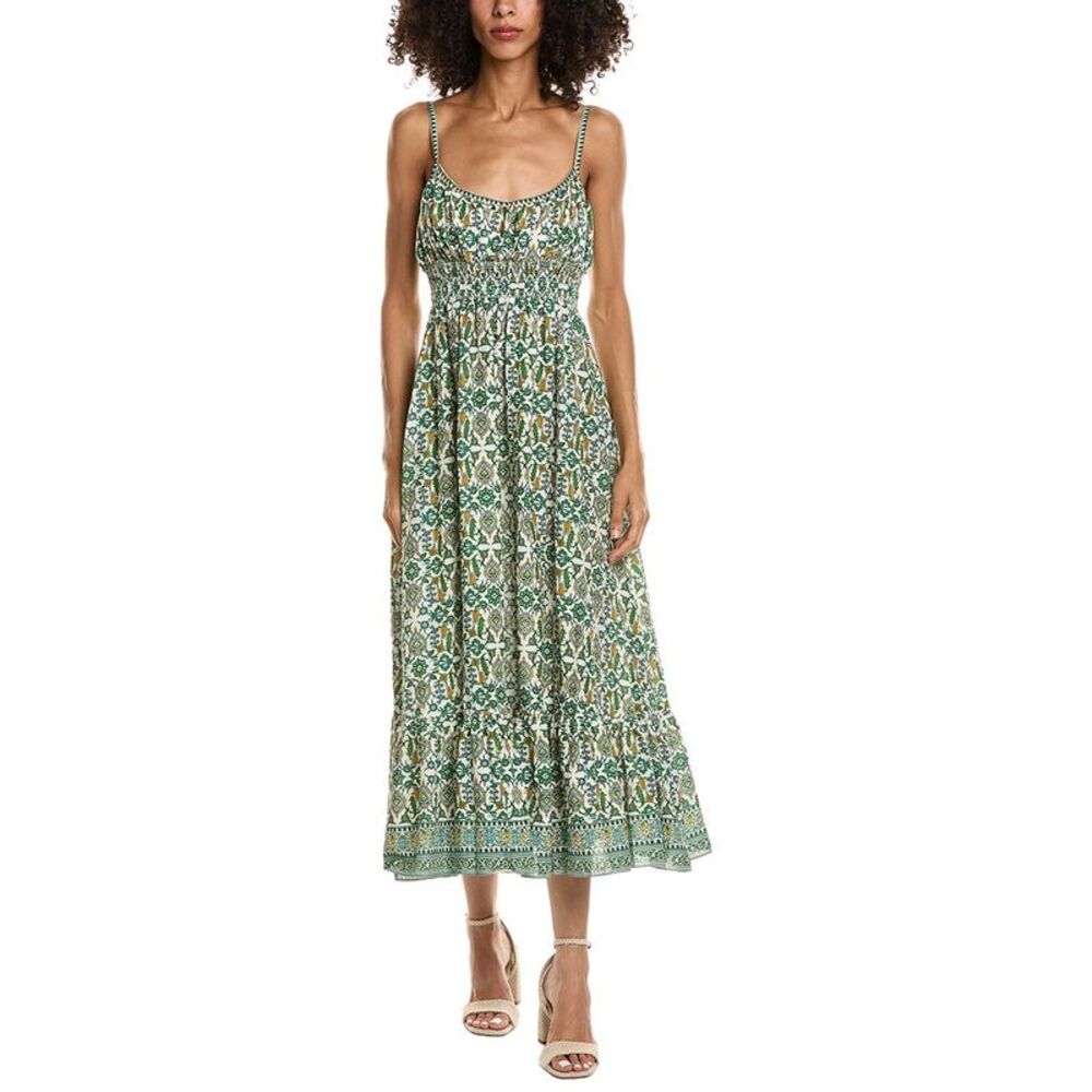 Max Studio Womens  Double Spaghetti Strap Midi Dress, White